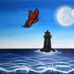 La luna e il faro, olio su tela, 2002, 20 x 30 cm